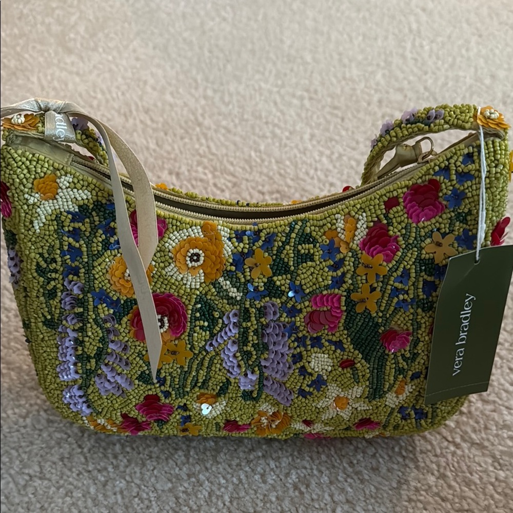 Vera Bradley Beaded Mini Roxbury Crescent Bag